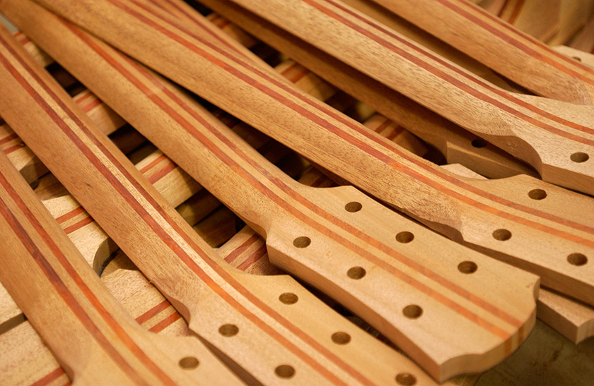 Necks made from mahogany and paddock