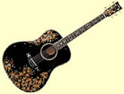 Mountain cherry gold lacquer guitar