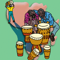 In Africa, drums were a 