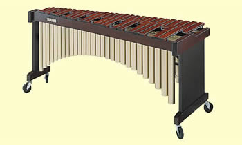 A marimba whose resonator pipes form an arch