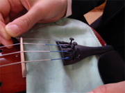 Spread a cloth to avoid damaging the instrument.