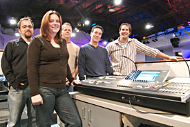Rocky Peak volunteers behind the M7CL console