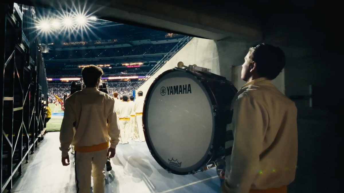 Marching Band Walking Into Stadium