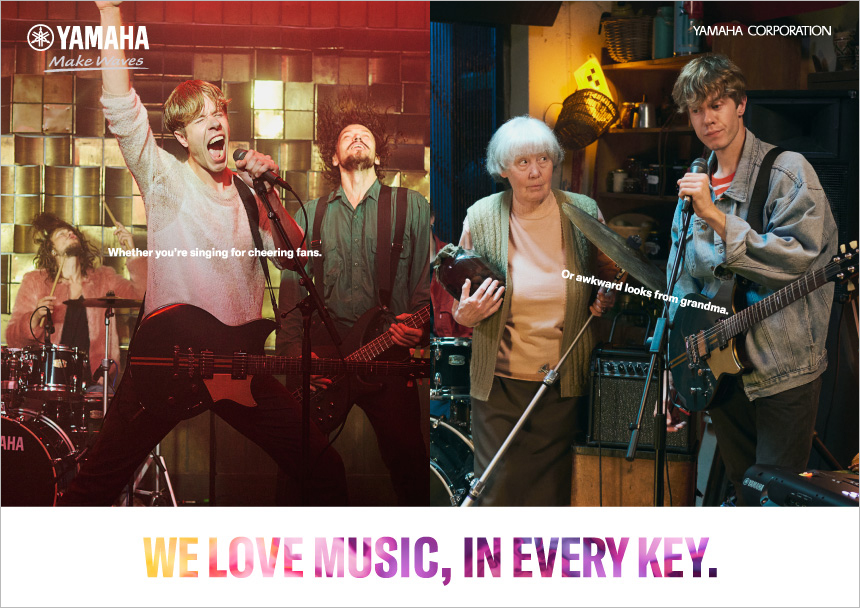 [Image] WE LOVE MUSIC, IN EVERY KEY. Graphic Advertisement Band Version