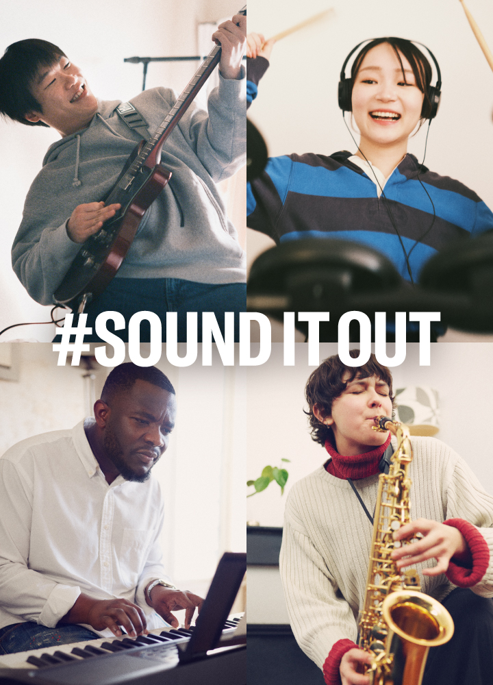 [Image] An image of young people enjoying guitar, drums, piano, and saxophone. #SoundItOut