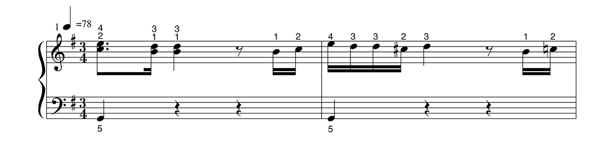 [Image] "Polonaise in A-flat major, Op. 53" Music score for single phrases