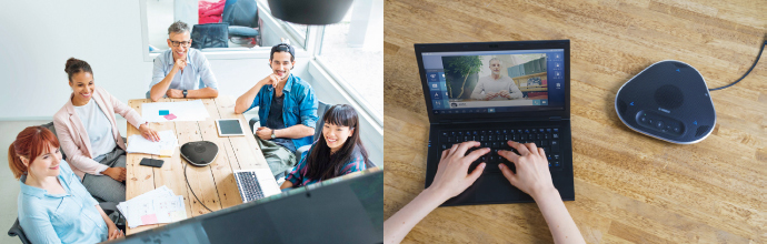 [ Image ] Meeting space using YVC-330 unified communication speakerphone