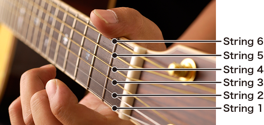 The Structure of the Acoustic Guitar：Six strings, each with a higher