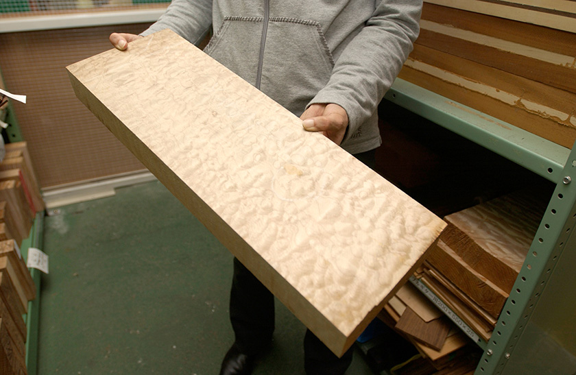 Quilted maple is popular and features a distinctive design