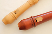 The recorder before and after color is applied Fingering to blow