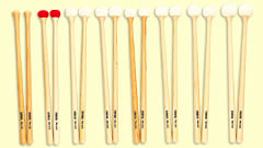 Mallets with wooden and felt heads, and wooden handles
