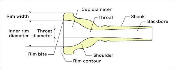 Cross-sectional diagram of the mouthpiece