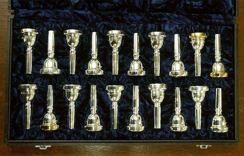 A set of mouthpieces of varying sizes