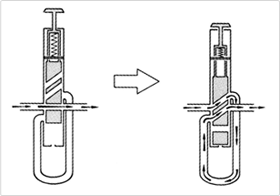 The vertical action of the piston is considerable