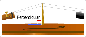 The bridge is rounded on the neck side, but perpendicular on the reverse side