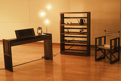 [ Image ] (from left) Antique-Style Sustainable Keyboard, Bookcase, Culture Chair
