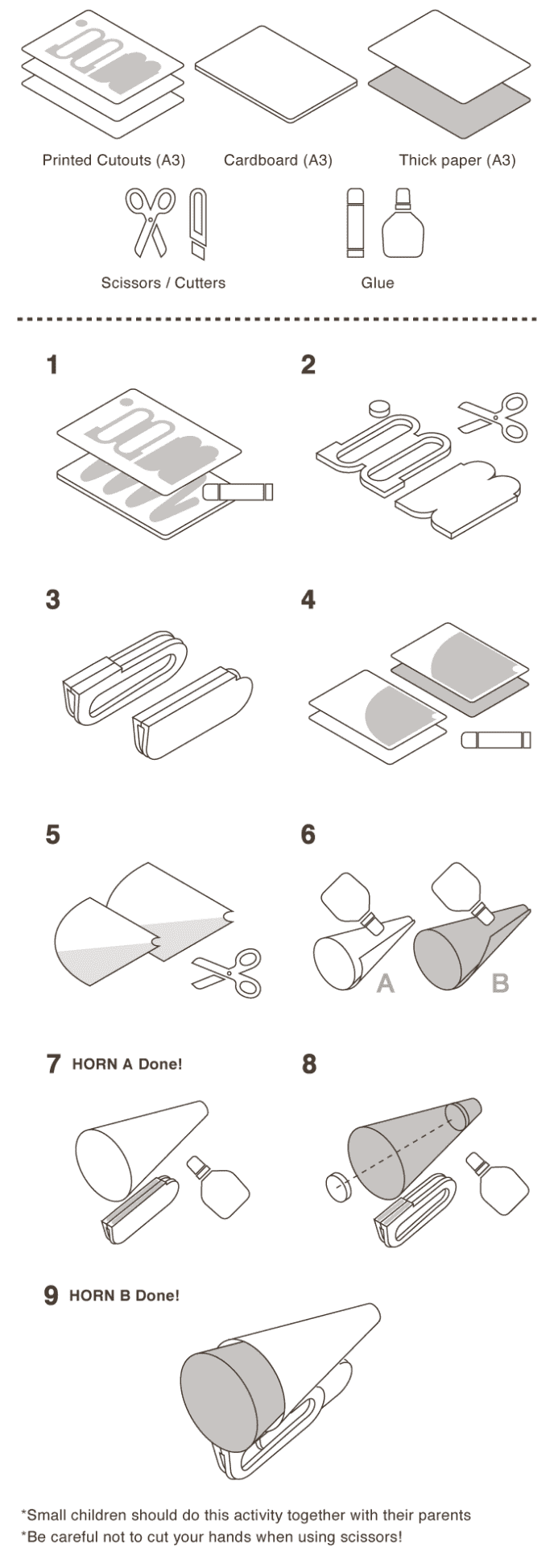 [ What you need ] Pattern Paper(A3), Cardboard(A3), Scissors / Cutters, Glue