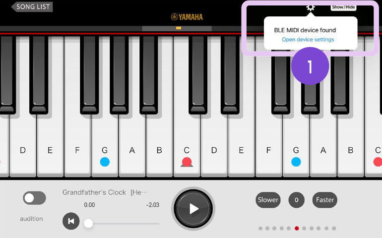 [Image] Connection Using Bluetooth® App screen
