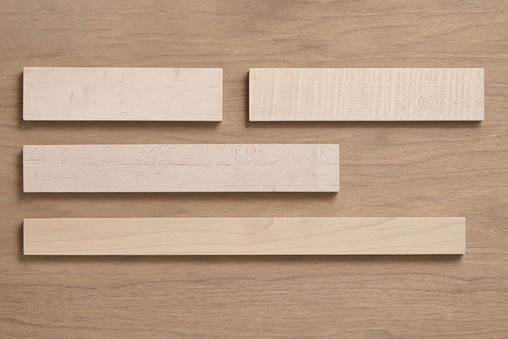 [Photo] Different varieties of maple used in musical instruments