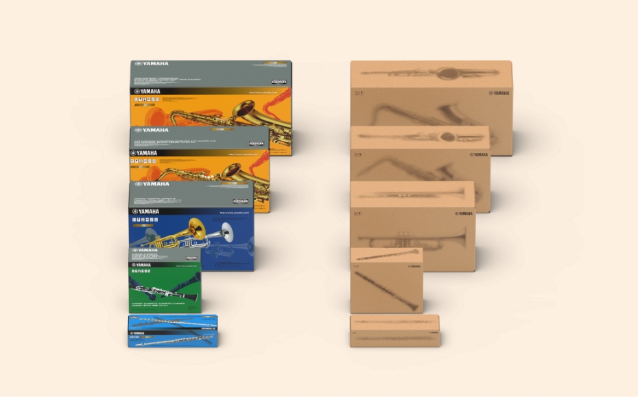 [Photo] Comparison of Conventional Packaging (Left) and Redesigned Packaging (Right)