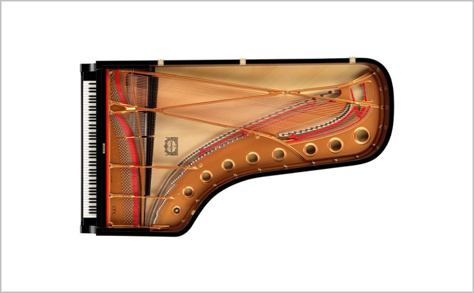 [Photo] Yamaha's flagship CFX concert grand piano embodies the “UNIBODY CONCEPT,” designed to achieve a seamless union between pianist and instrument, enabling smoother performance. The body, crafted to feel unified as one structure, aims to efficiently convert the performer's energy into pure sound.