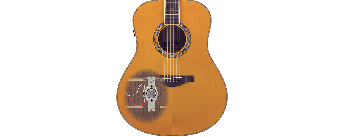 [ Thumbnail ] Illustration of the actuator inside a TransAcoustic Guitar