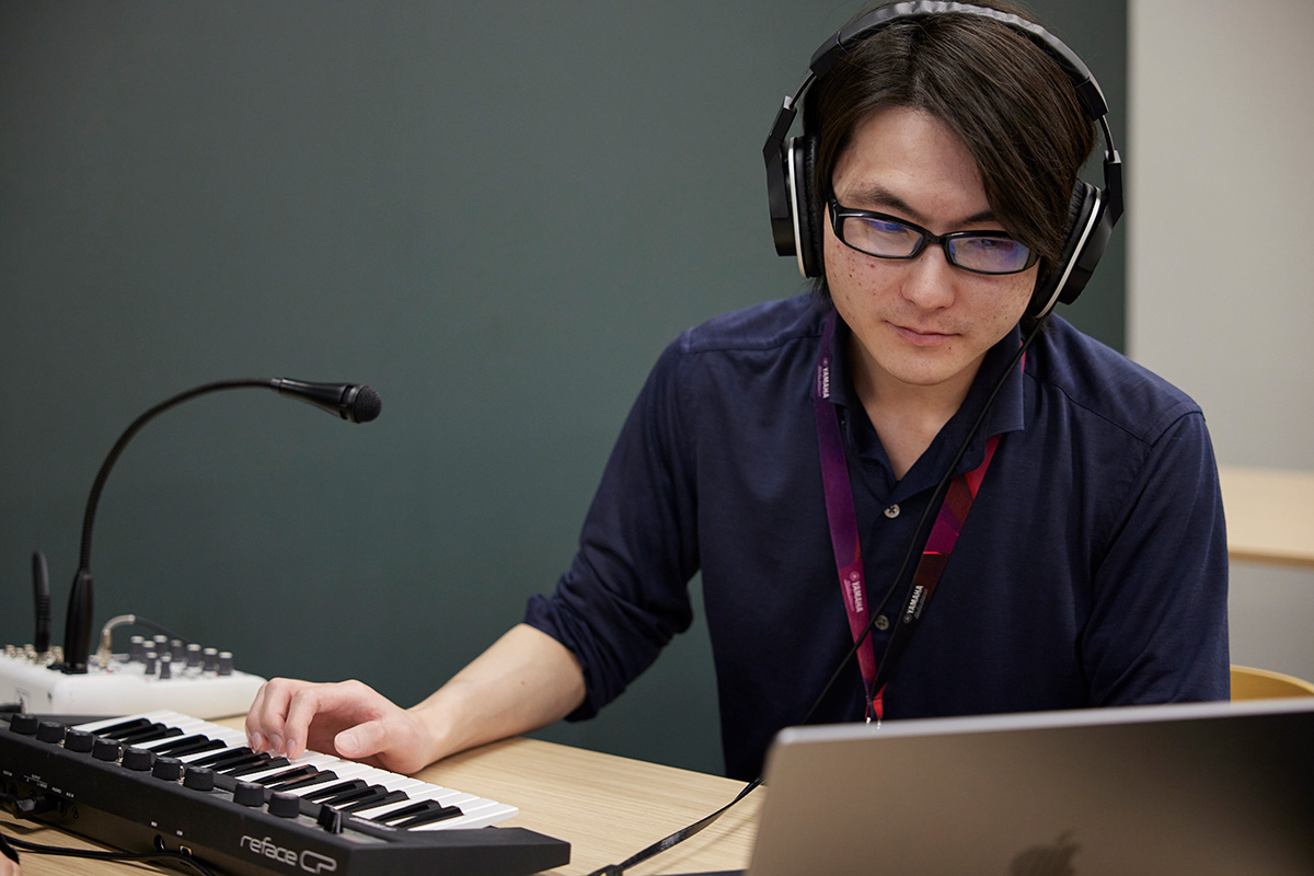 [ Thumbnail ] Naoki Yamamoto from the Music Connect Department is responsible for software development
