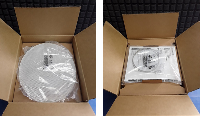 [Photo] Ceiling speaker packaged in plastic bags made using recyclable materials