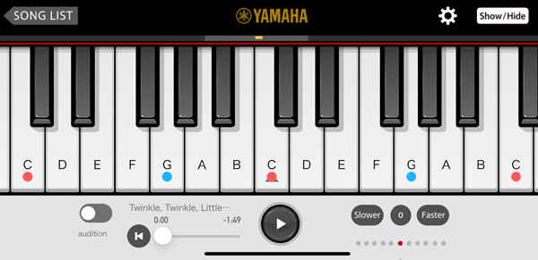 [Photo] Daredemo Piano app (beta version)