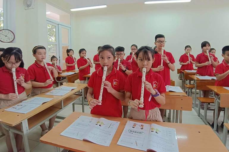ベトナムにおける取り組み事例 、リコーダーを使った音楽の授業