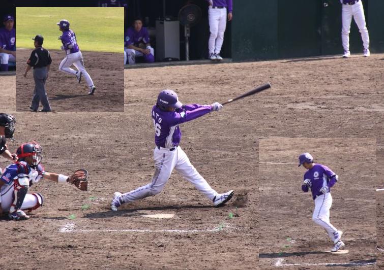 [ 画像 ] 本塁打２本、２塁打の３安打を放った佐藤選手。