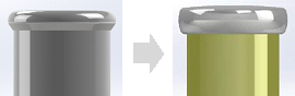 [ 画像 ] ヘッドキャップ： 従来モデル（左）と新モデル（右）
