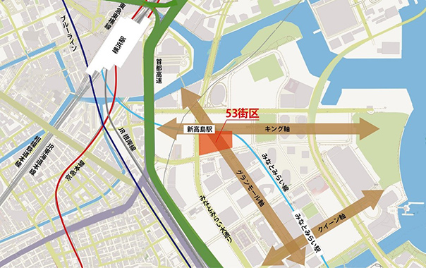 [ 画像 ] みなとみらいの都市軸の交点に立地