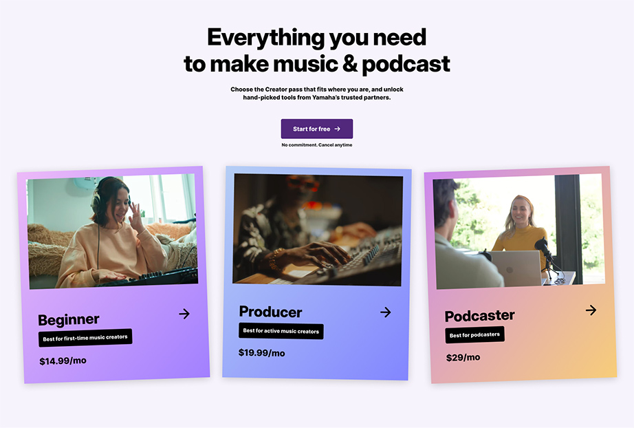 [ 画像 ] Yamaha Creator Pass公式サイト
