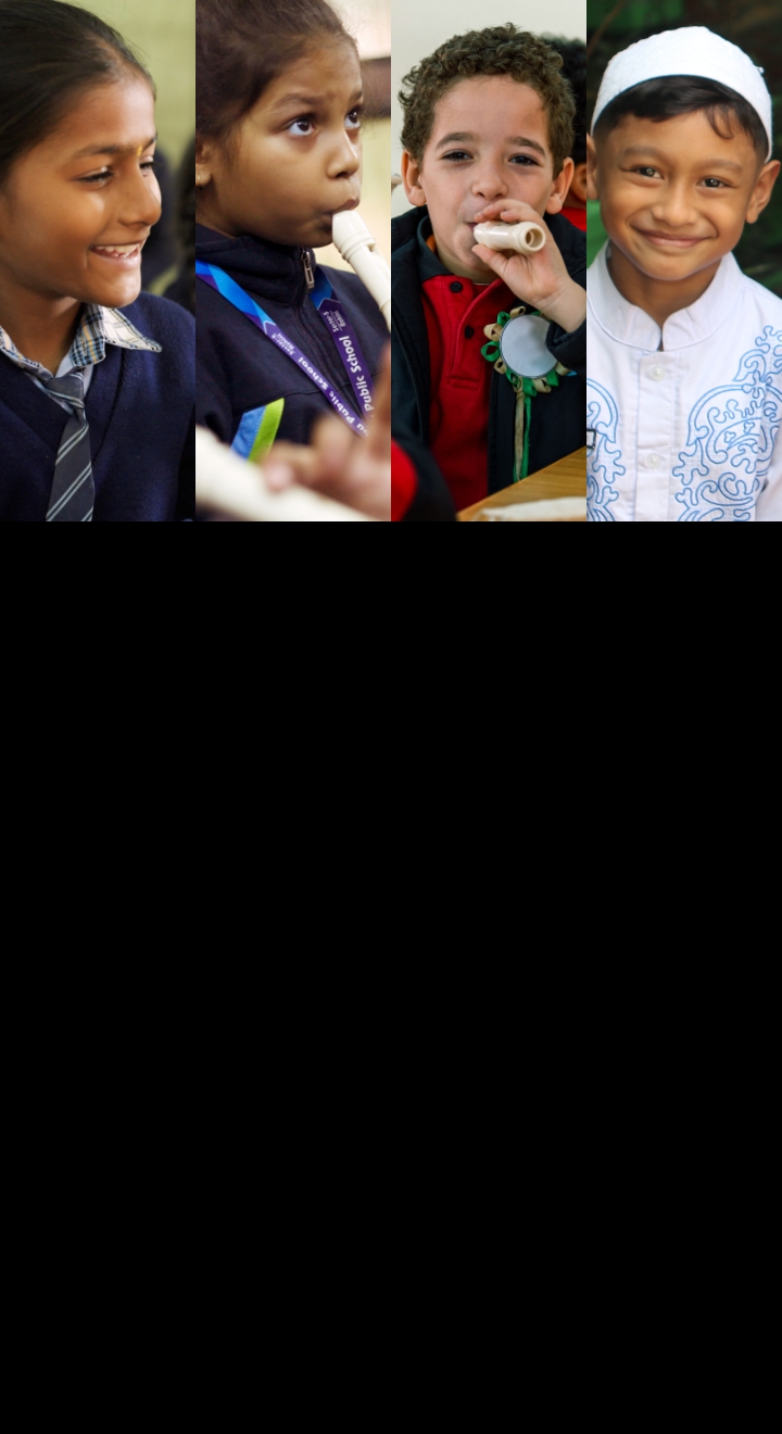 [画像] スクールプロジェクトにより音楽や楽器を楽しむ各国の児童たち