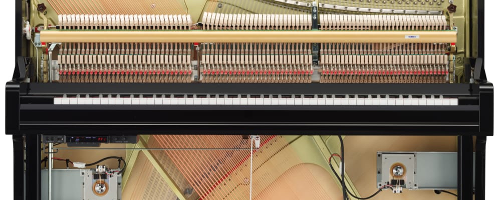 frontview inside look of the transacoustic piano