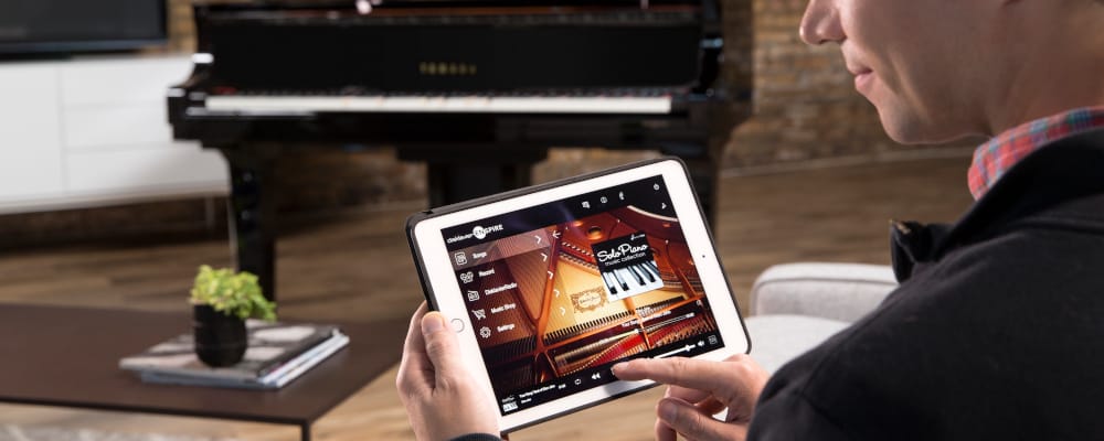 image showing a user accessing the smart pianist app in ipad