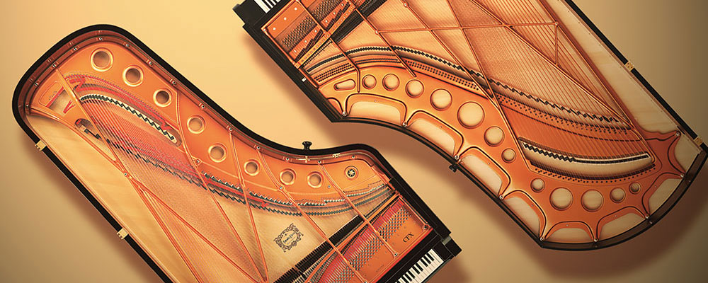 top shot photo of Yamaha CFX and Bösendorfer Imperial concert grands