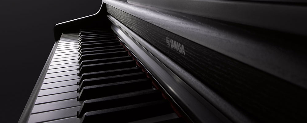 arius piano in a dark gradient setting showcasing the keys and panel 