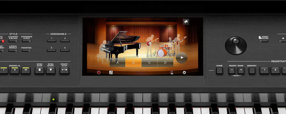 close photo of cvpn piano screen showing Piano-Room-with-Session-Mode and controls