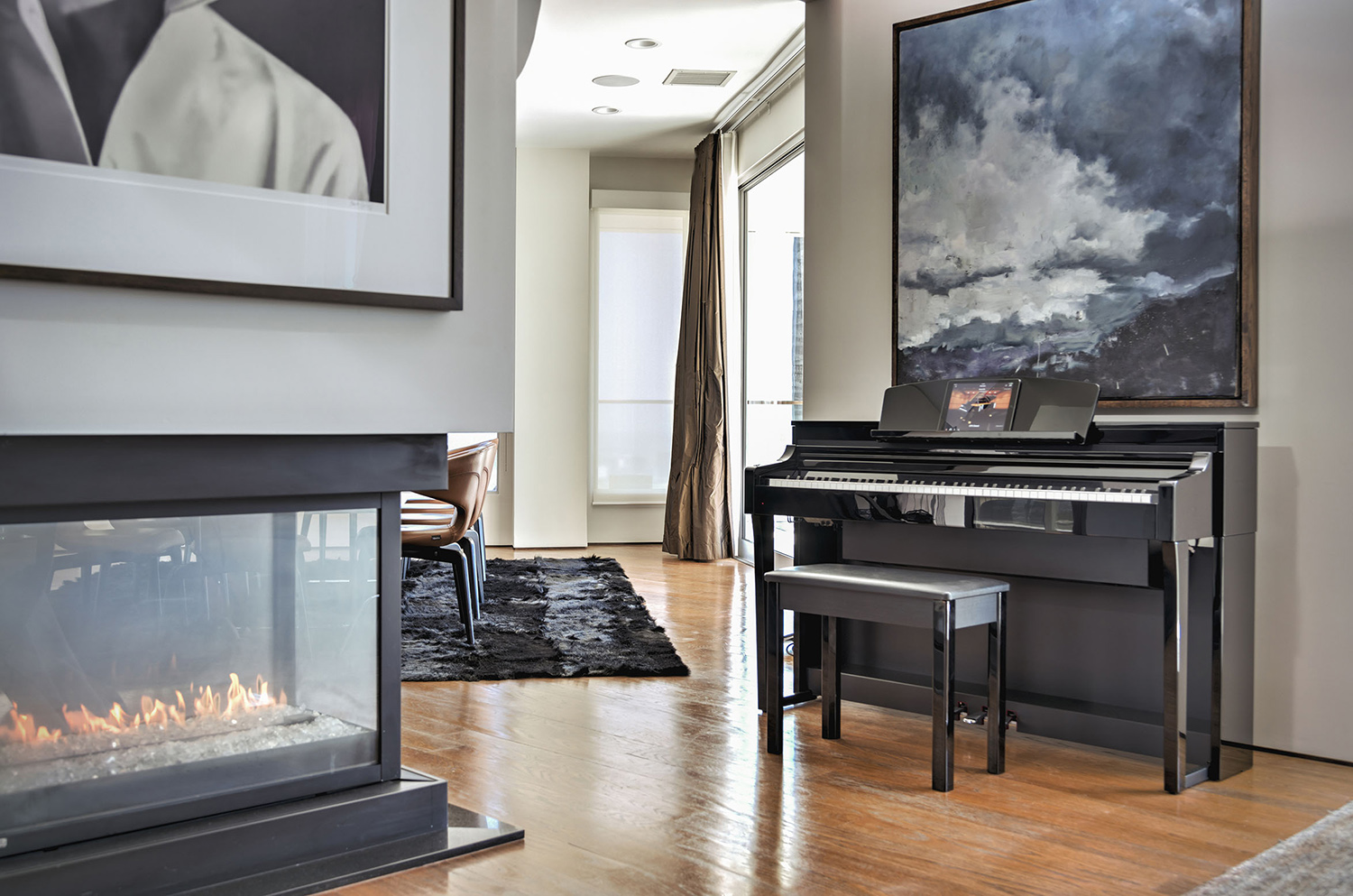 CSP piano in a nice and cozy living room
