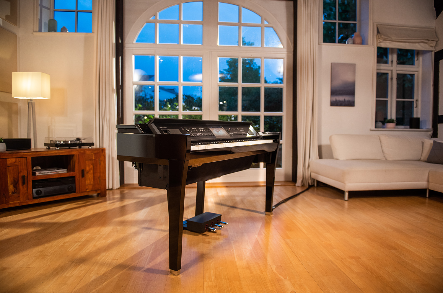 CVP-809GP piano in a cozy living room
