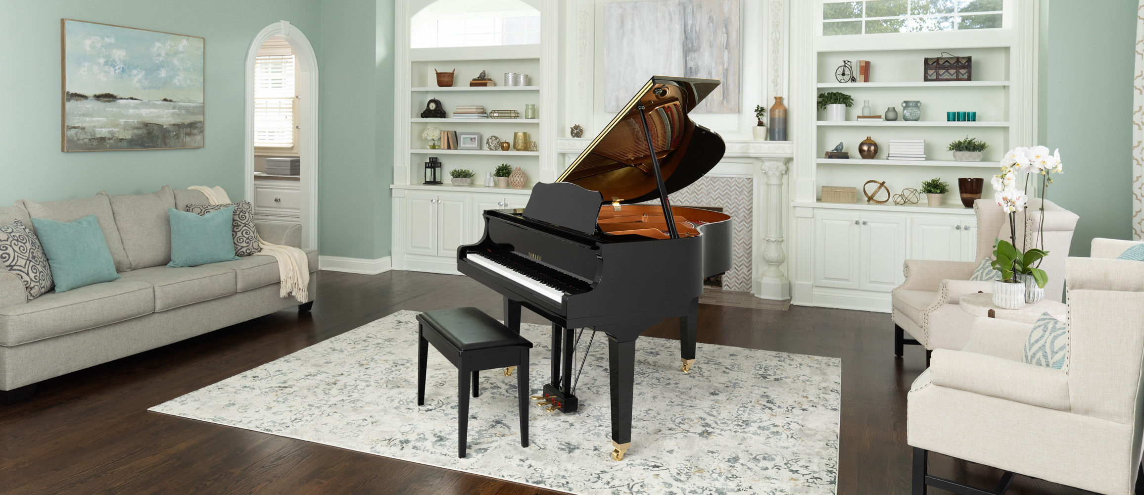 Yamaha GB1K Grand Piano Polished White - Freehold Music Center