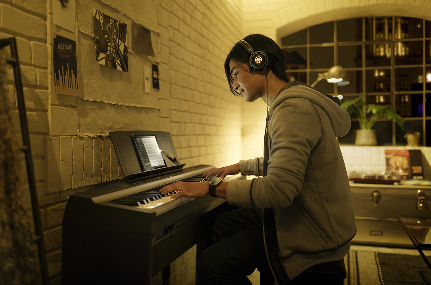 Image showing a male playing digital piano