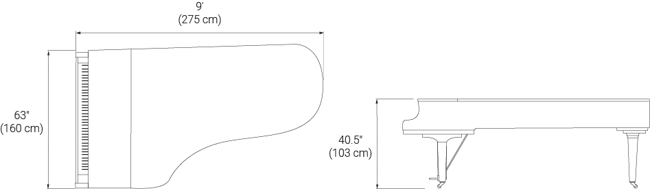 Line drawings showing dimensions.