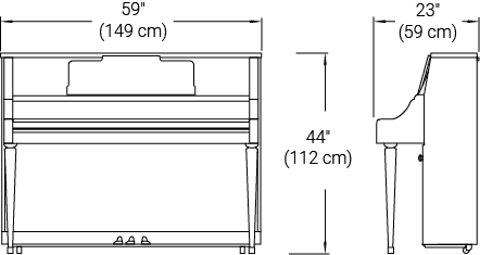 Line drawings showing dimensions.