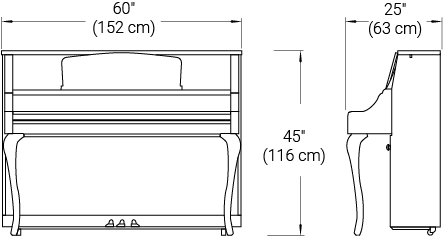 Line drawings showing dimensions.