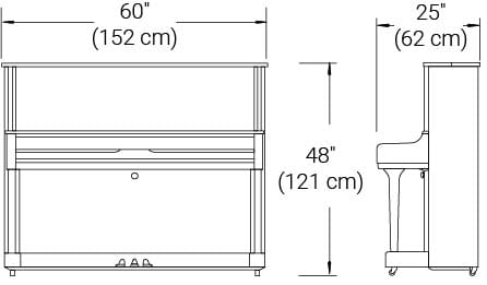 Line drawings showing dimensions.