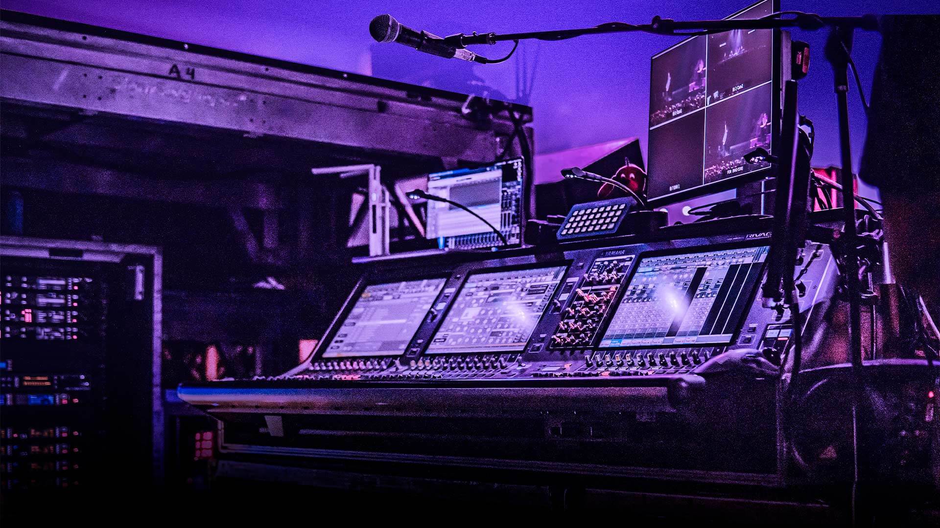 angle view of yamaha digital mixing console