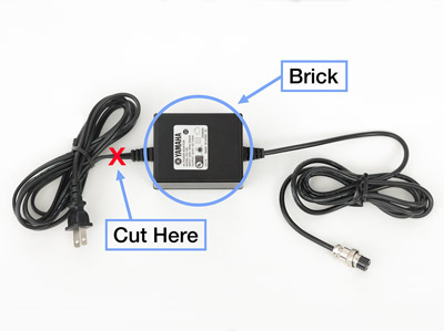 image describing the process of how to destroy affected Yamaha PA-10B AC Power Adapter